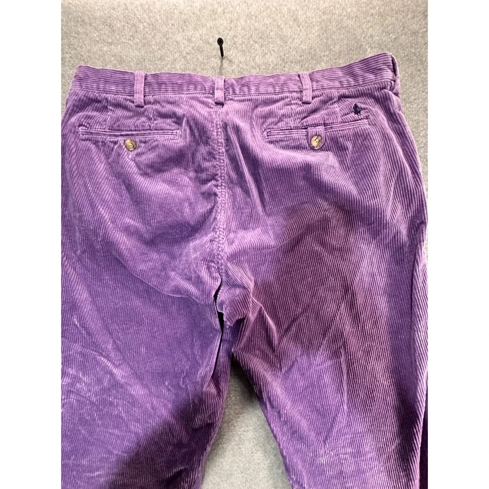 Polo Ralph Lauren Mens Purple Corduroy Pants Straight Leg 36x34 Pony Logo